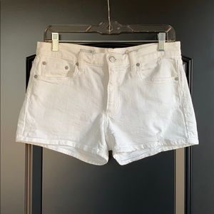 White denim shorts